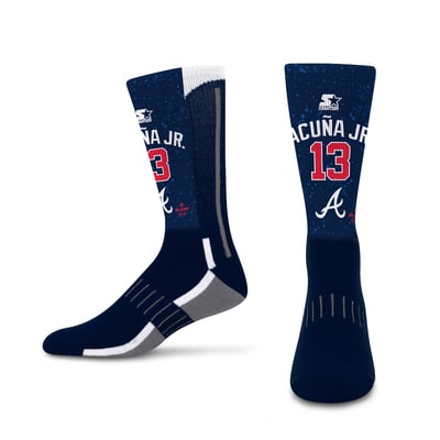 Ronald Acuña Jr. Atlanta Braves Starter Youth Jersey Arch Crew Socks - Navy
