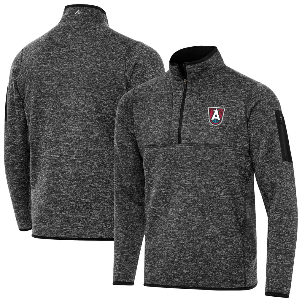 Atlanta Dream Antigua Fortune Quarter-Zip Pullover Jacket - Heather Black