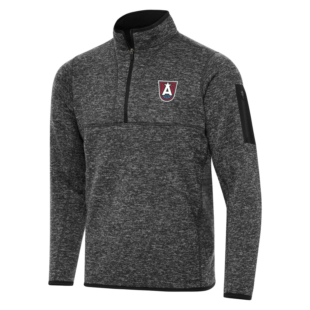 Atlanta Dream Antigua Fortune Quarter-Zip Pullover Jacket - Heather Black