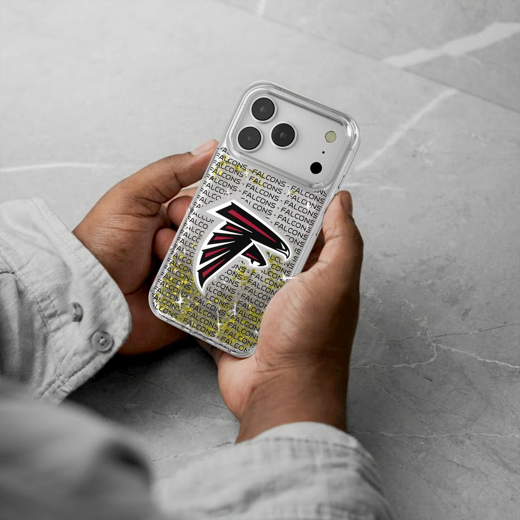 Atlanta Falcons iPhone Text Backdrop Design Glitter Case