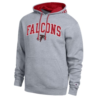  Atlanta Falcons Champion Contrast Hoodie - Heather Gray/Red