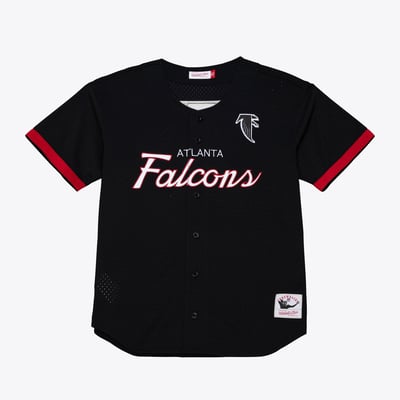  Atlanta Falcons Mitchell & Ness Head Coach Mesh Full-Button Fashion Jersey - Black