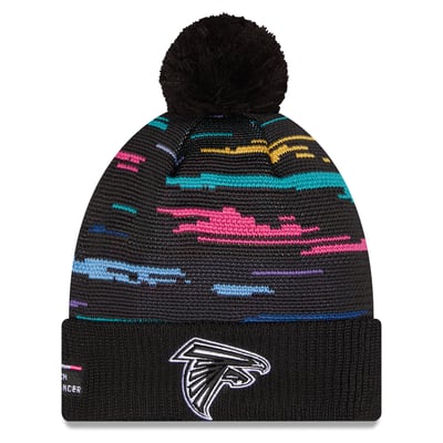 Atlanta Falcons New Era 2026 NFL Crucial Catch Cuffed Knit Hat with Pom - Black