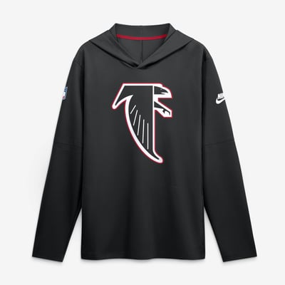 Atlanta Falcons Nike Sideline Alternate Lightweight Long Sleeve Hooded Dri-FIT T-Shirt - Black