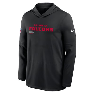 Atlanta Falcons Nike Sideline Pure Fury Performance Long Sleeve Hooded T-Shirt - Black