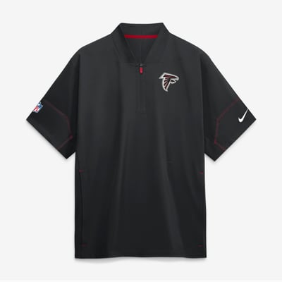 Atlanta Falcons Nike Sideline Short Sleeve Quarter-Zip Coaches Jacket - Black