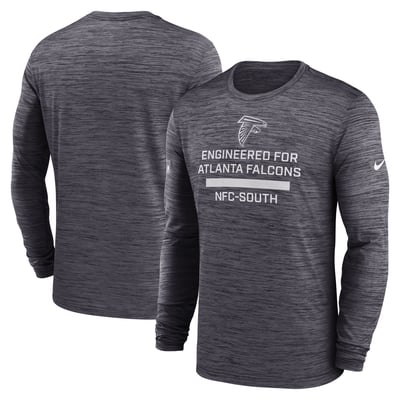 Atlanta Falcons Nike Sideline Velocity Dri-FIT Long Sleeve T-Shirt - Charcoal