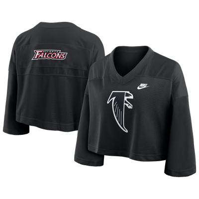 Atlanta Falcons Nike Women's Rewind Cropped Mesh Dri-FIT Fashion Jersey - Black