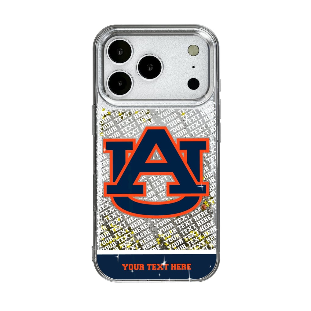 Auburn Tigers iPhone Endzone Personalized Glitter Case