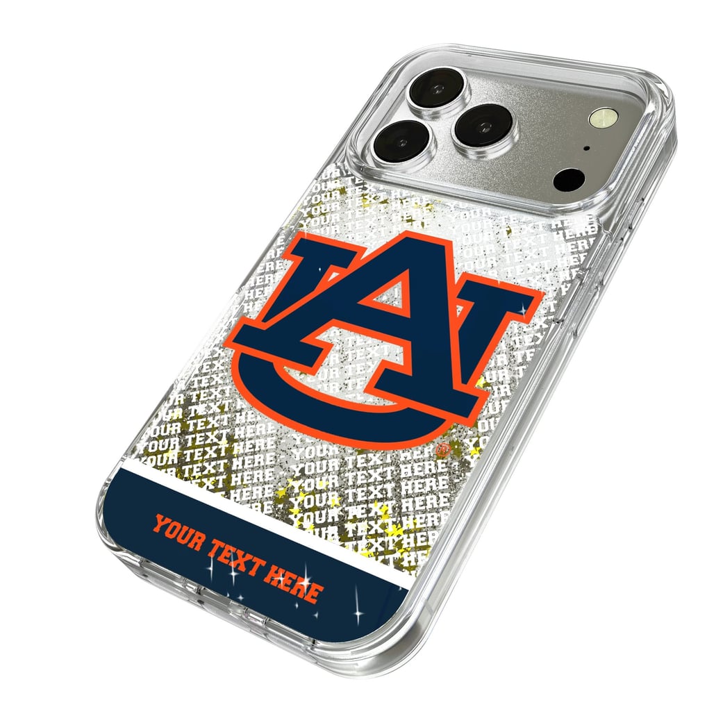 Auburn Tigers iPhone Endzone Personalized Glitter Case