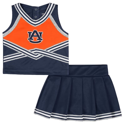 Auburn Tigers Colosseum Girls Toddler Lollipop Park Cheer Two-Piece Set - Navy