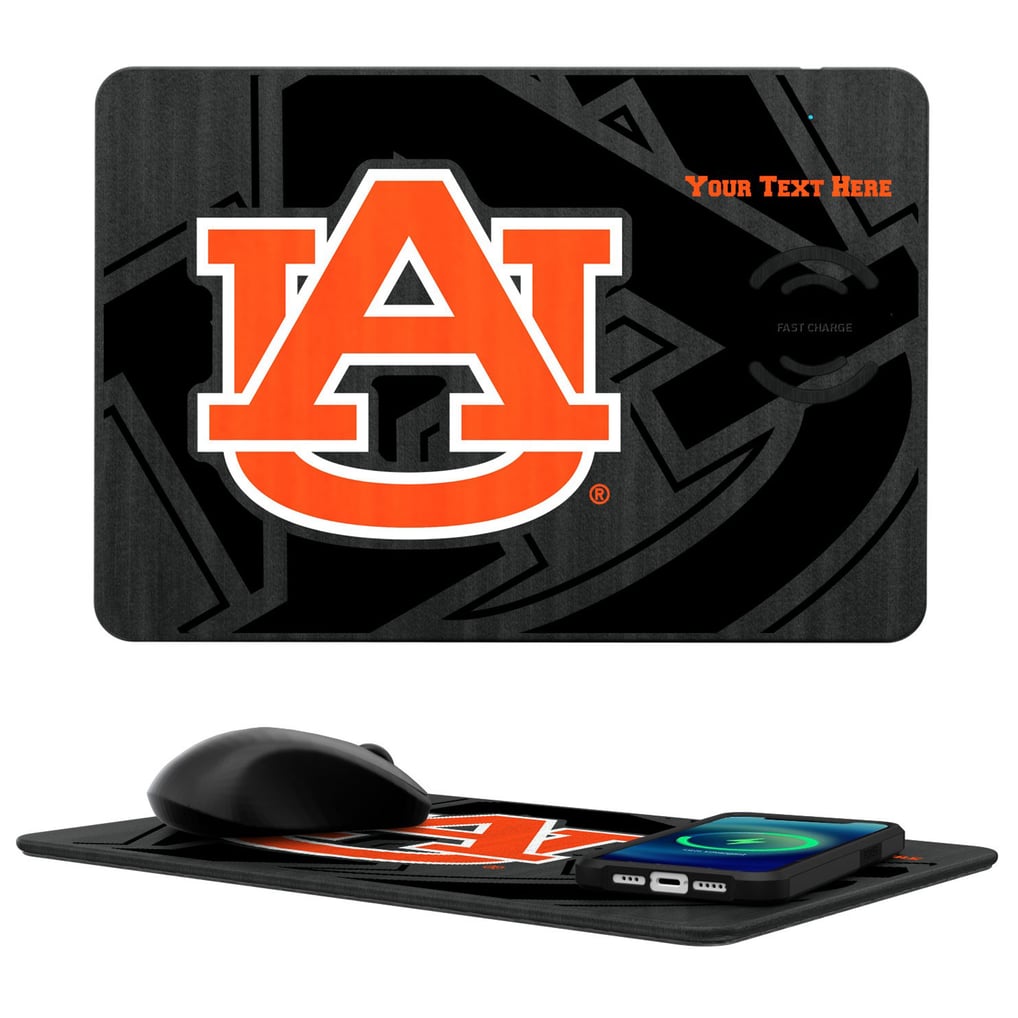 Auburn Tigers Keyscaper Personalized 15W Fast Wireless Charger and Mouse Pad
