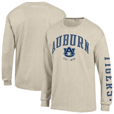  Auburn Tigers Champion Neutral Arch Long-Sleeve T-Shirt - Heather Oatmeal