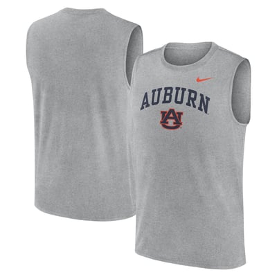 Auburn Tigers Nike Primetime Legend Arch Dri-FIT Muscle Tank Top - Heather Gray