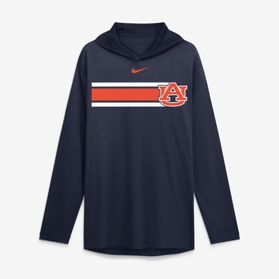 Auburn Tigers Nike Primetime Pattern Tri-Blend Dri-FIT Long Sleeve Hooded T-Shirt - Navy