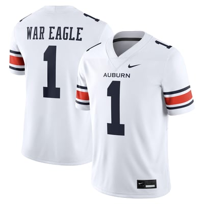 Auburn Tigers Nike Away Football Game Jersey - White