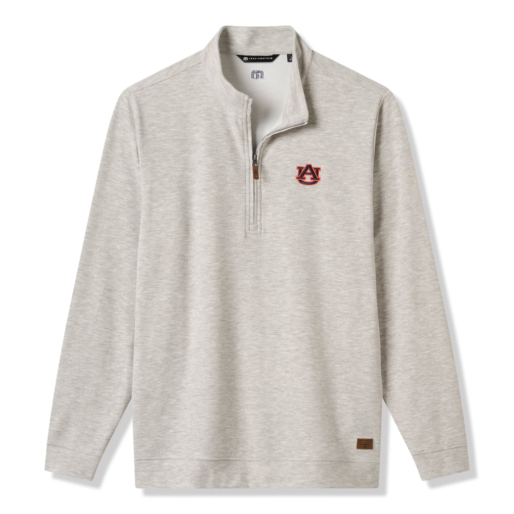 Auburn Tigers TravisMathew Cloud Home Game Quarter-Zip Tri-Blend Pullover - Heather Gray
