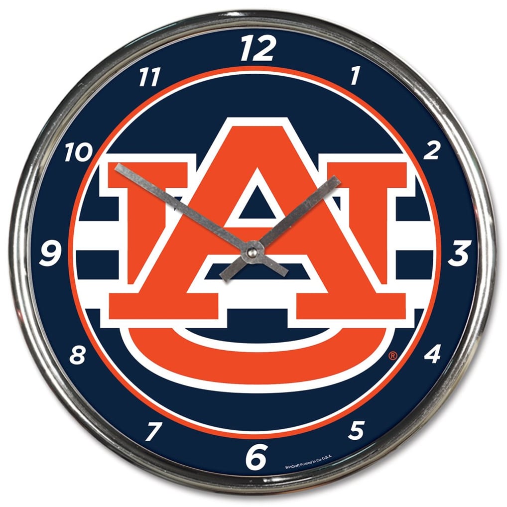 Auburn Tigers WinCraft 12.75" Chrome Wall Clock