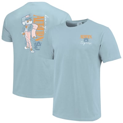 Auburn Tigers Women's Americana Mascot Comfort Colors T-Shirt - Light Blue