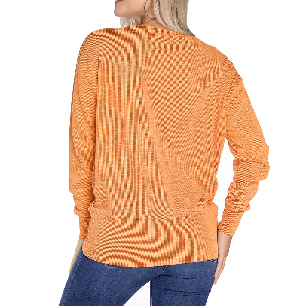 Auburn Tigers Women's Lainey Ribbed Tunic Tri-Blend Pullover Sweatshirt - Orange