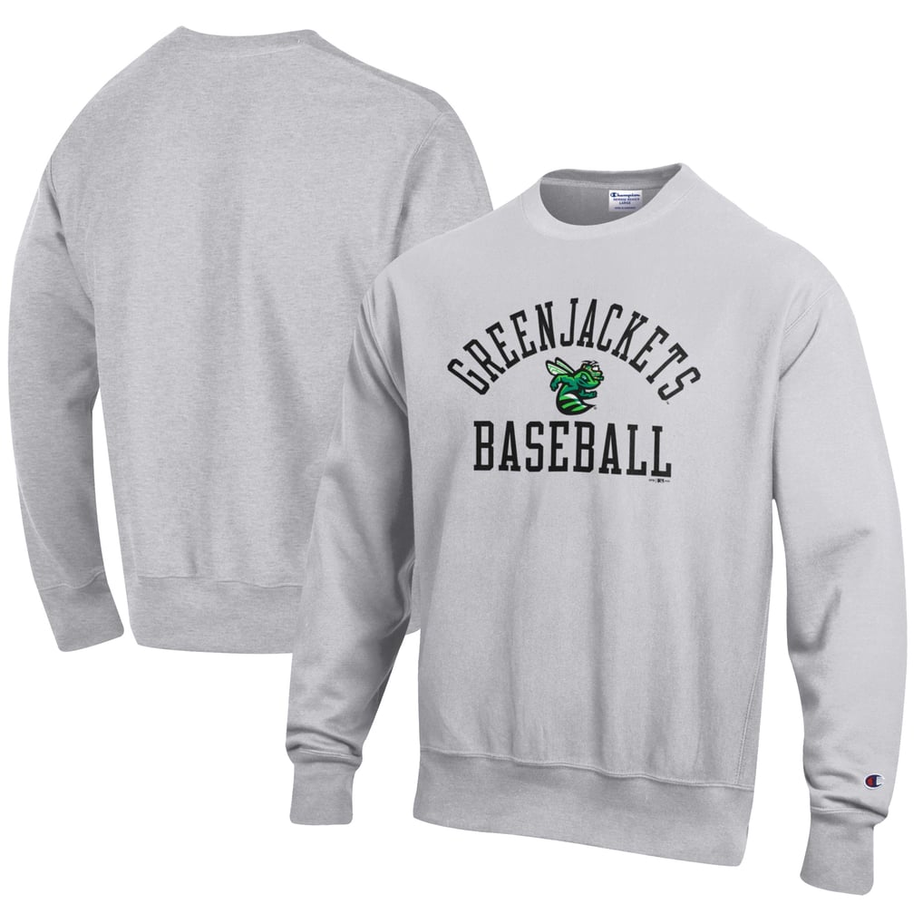 Augusta GreenJackets Champion Baseball Reverse Weave Pullover Sweatshirt - Gray