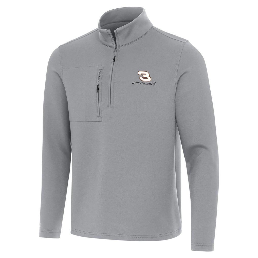  Austin Dillon Antigua Insider Quarter-Zip Top - Gray