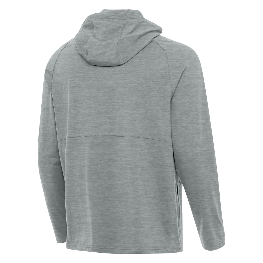 Austin Dillon Antigua Spikes Quarter-Zip Pullover Hoodie - Heather Gray