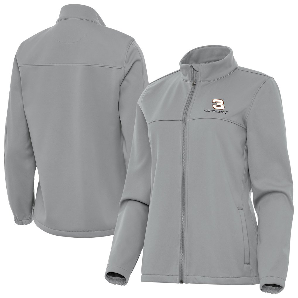  Austin Dillon Antigua Women's Links 2 Full-Zip Golf Jacket - Gray