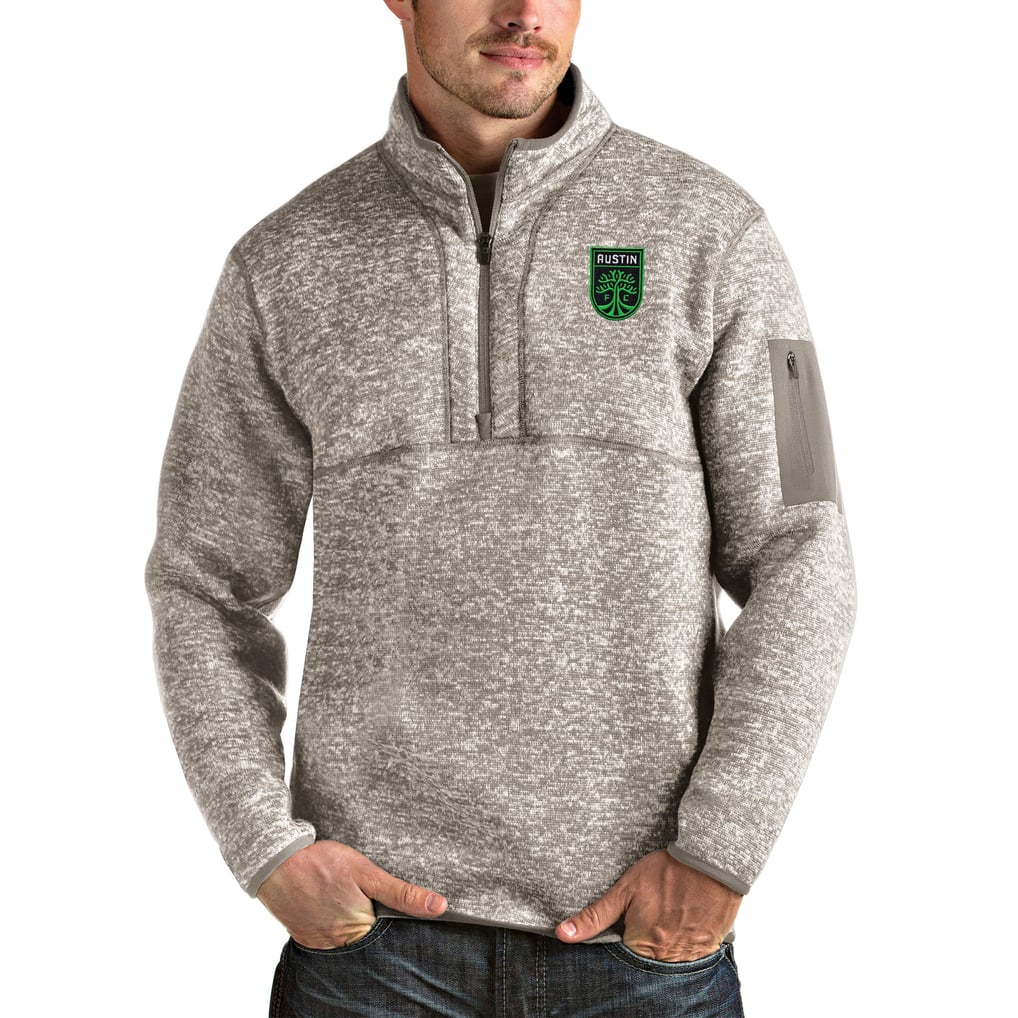 Austin FC Antigua Fortune Quarter-Zip Pullover Jacket - Tan