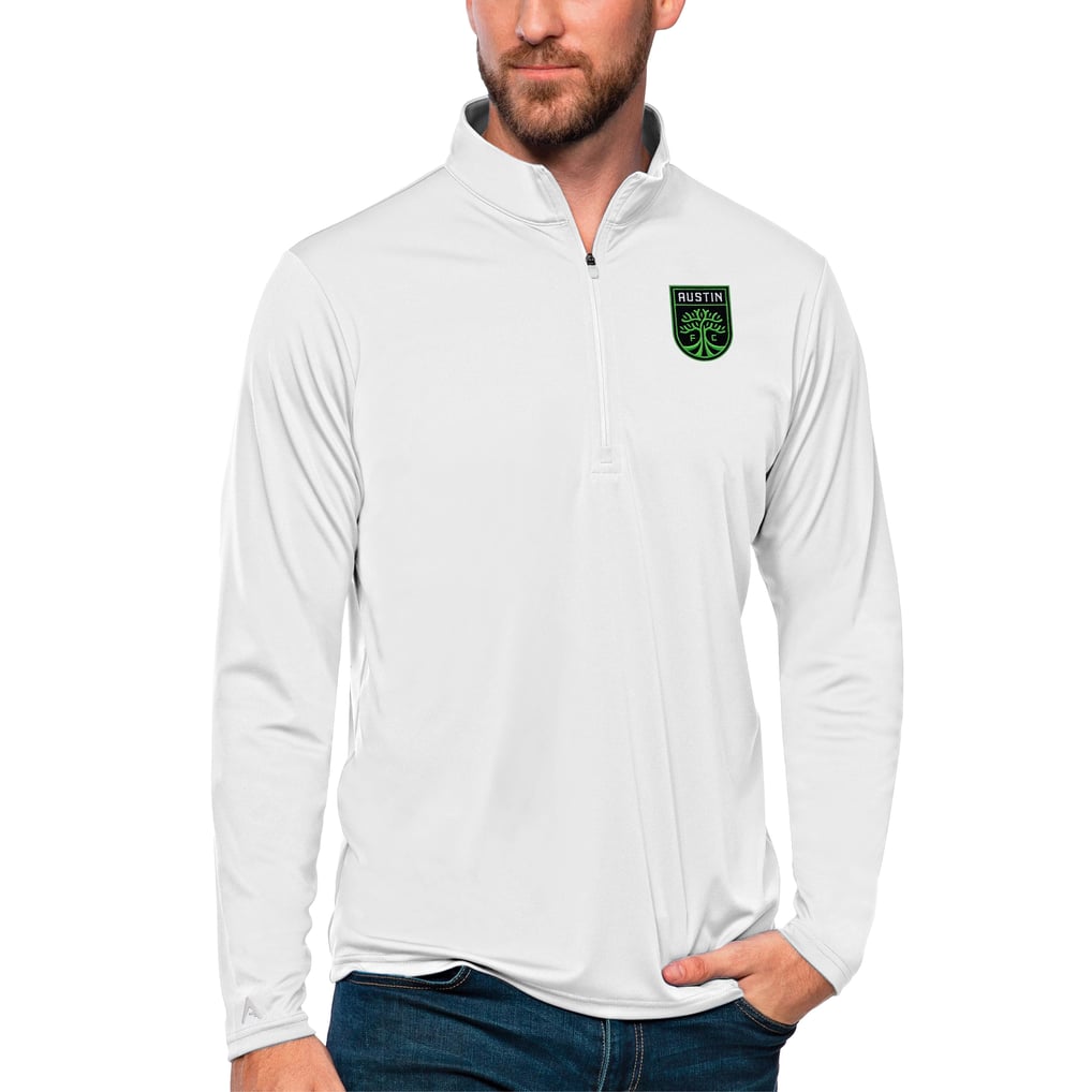 Austin FC Antigua Tribute Quarter-Zip Pullover Top - White