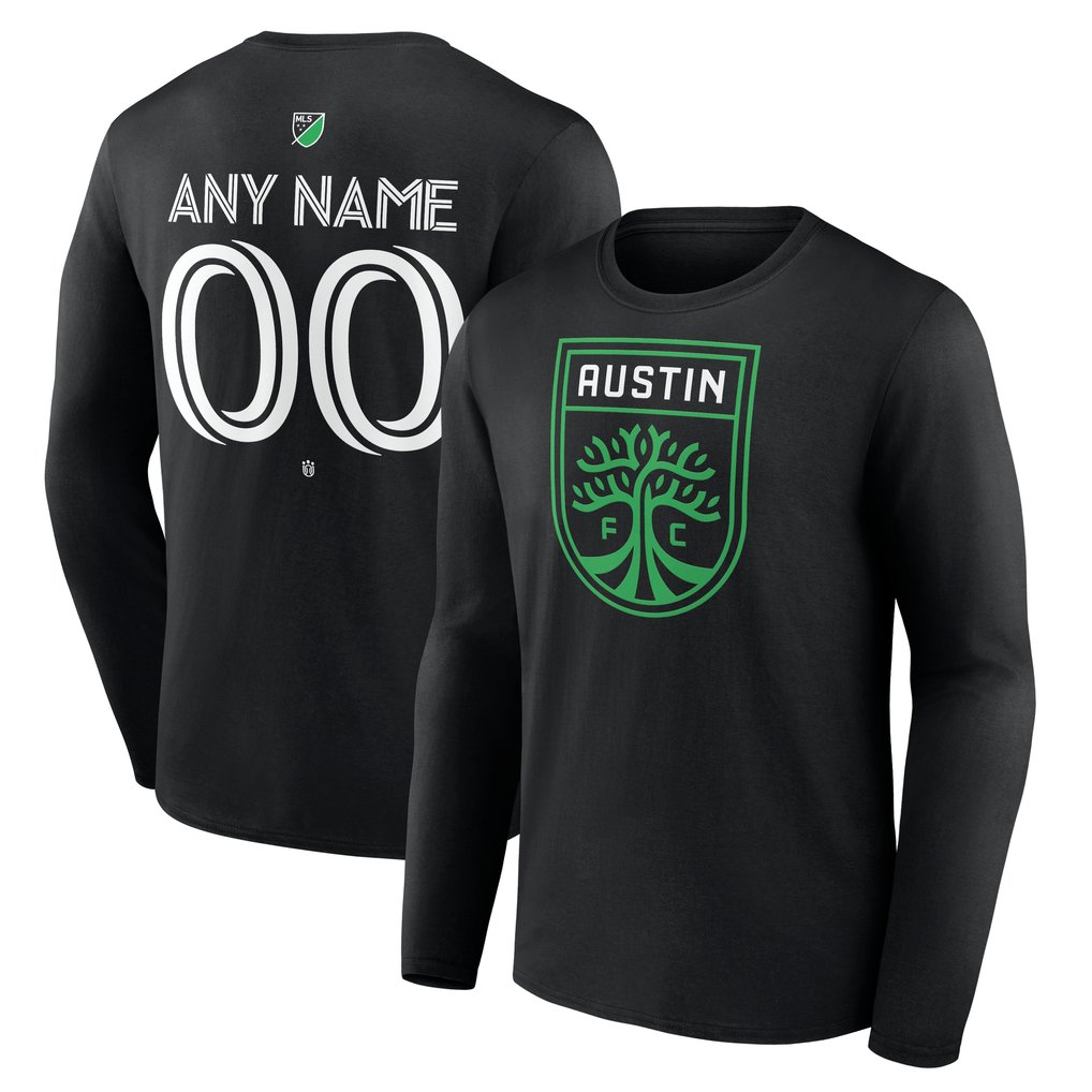 Austin FC Custom Team Authentic Long Sleeve T-Shirt - Black