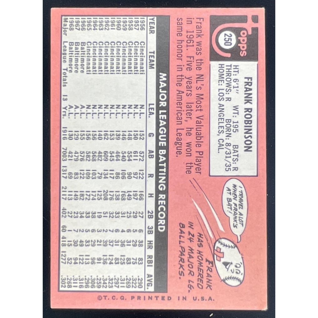1969 Topps #250 Frank Robinson