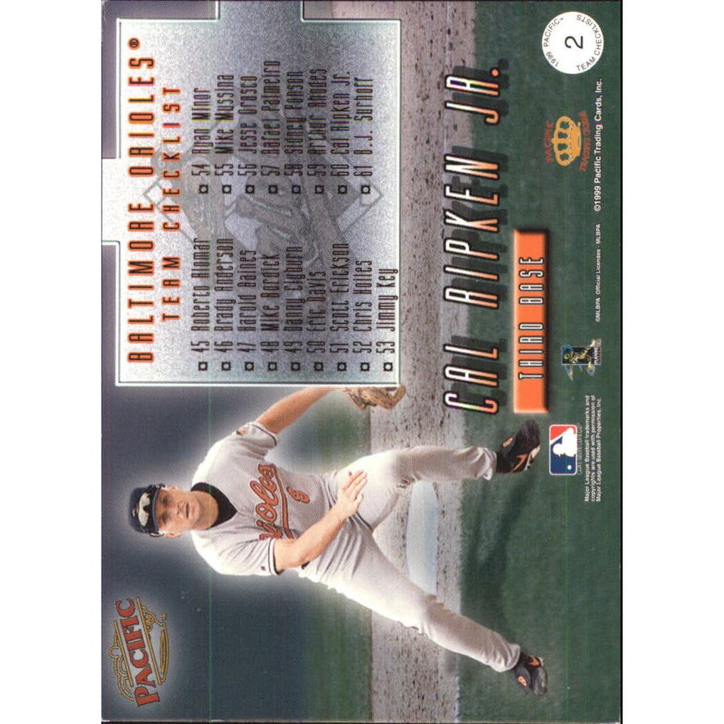 1999 Pacific Team Checklists #2 Cal Ripken