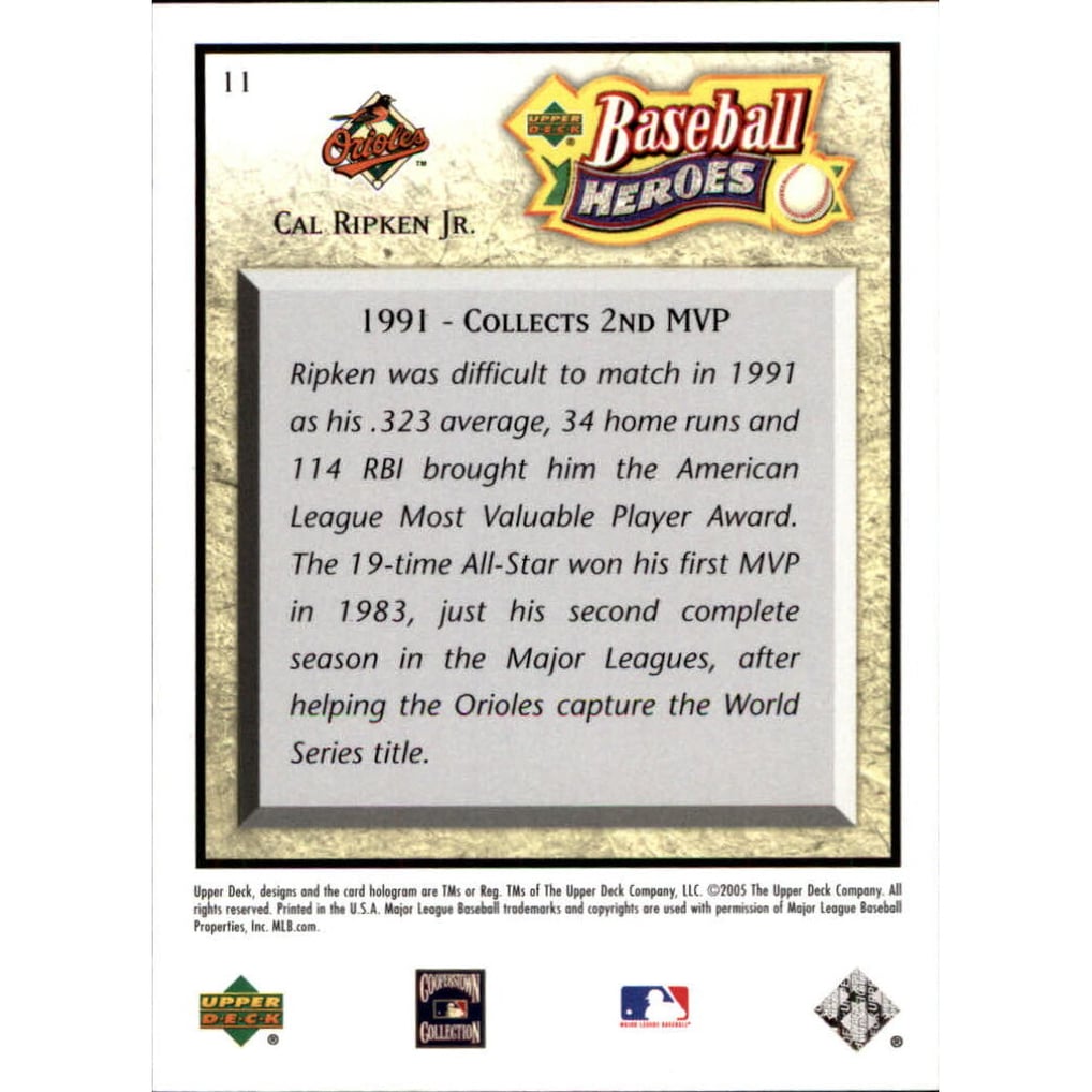 2005 Upper Deck Baseball Heroes #11 Cal Ripken