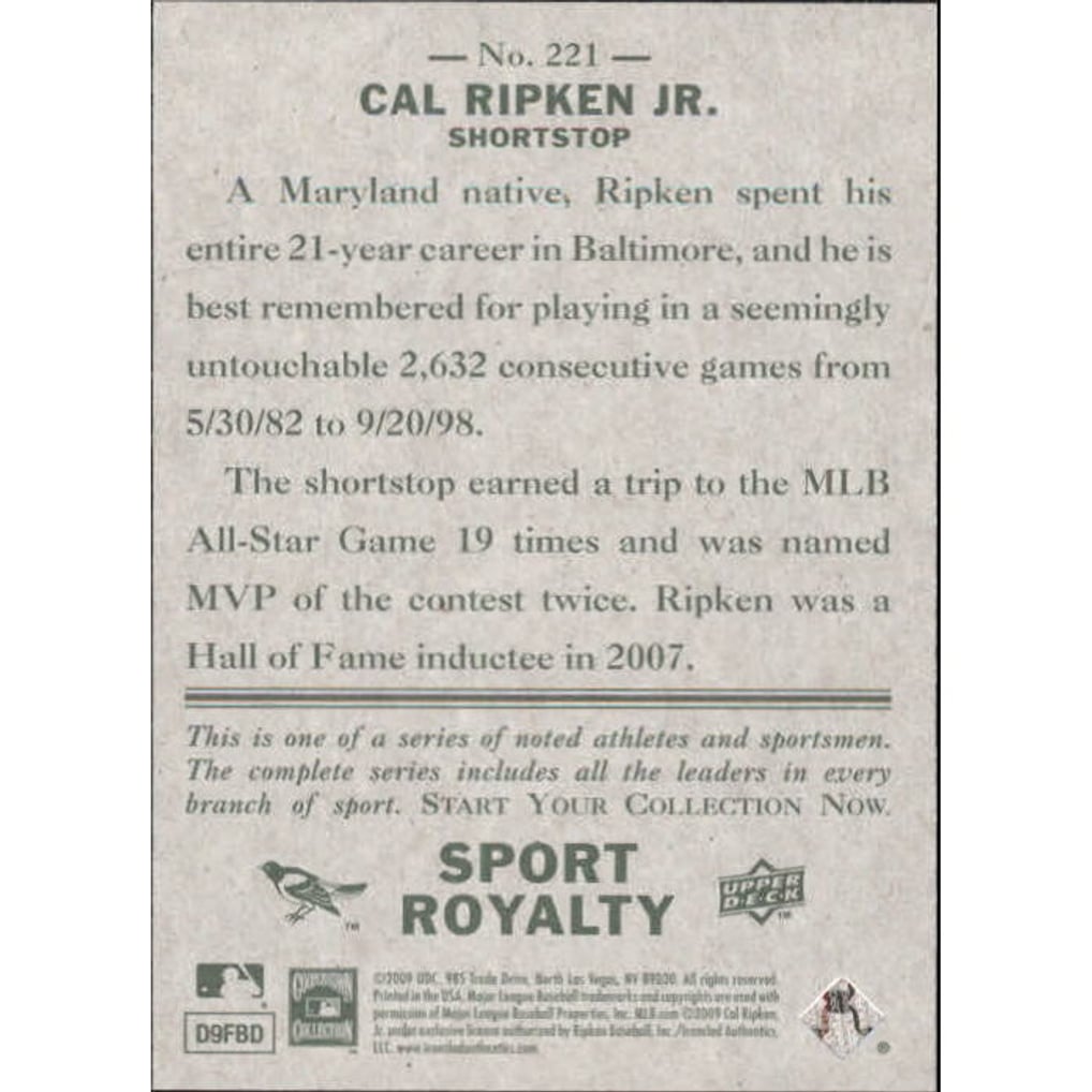 2009 Upper Deck Goudey #221 Cal Ripken Jr. SR SP