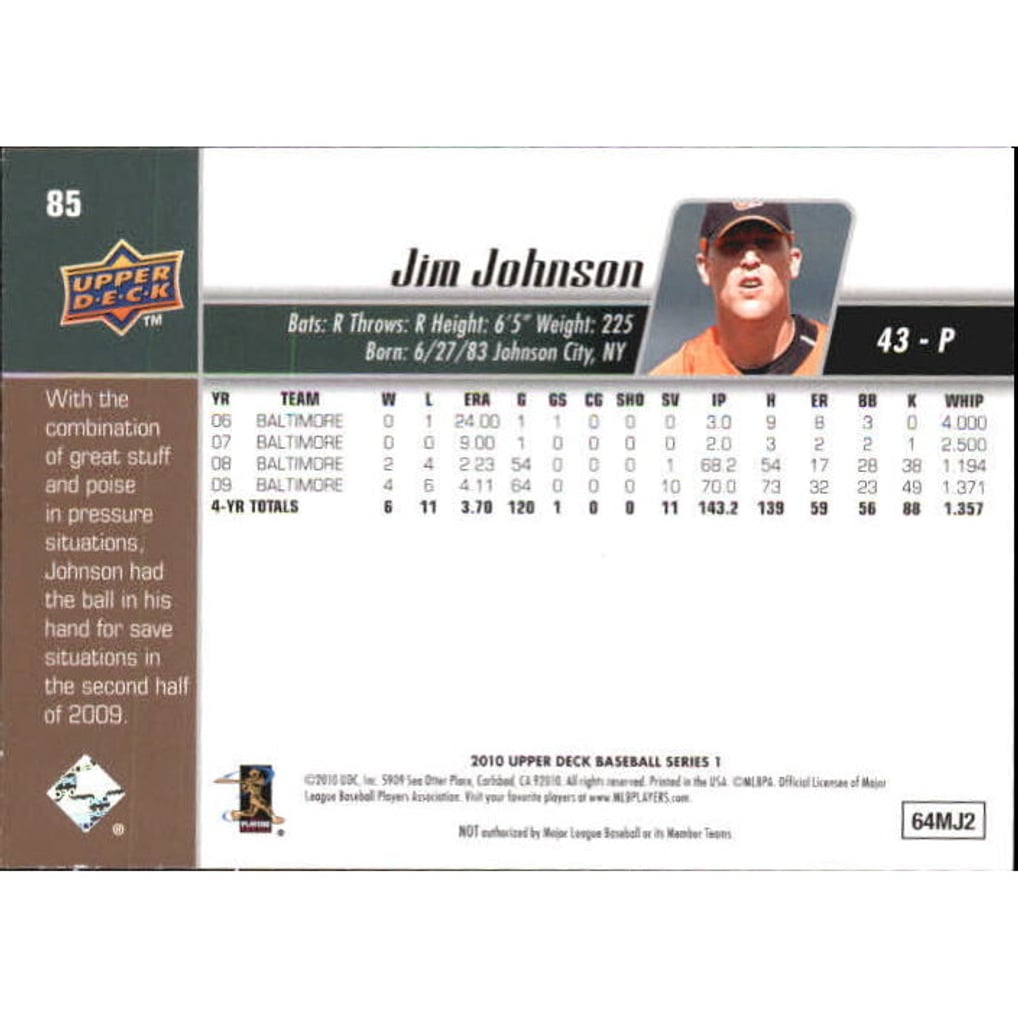 2010 Upper Deck Gold #85 Jim Johnson