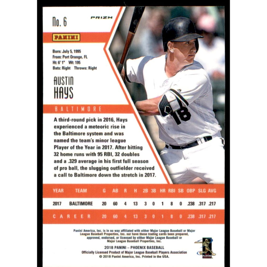 2018 Panini Phoenix Prizm #6 Austin Hays
