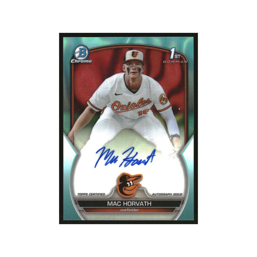 2023 Bowman Chrome Draft Autographs Aqua Lava Refractor Mac Horvath RC Auto /199