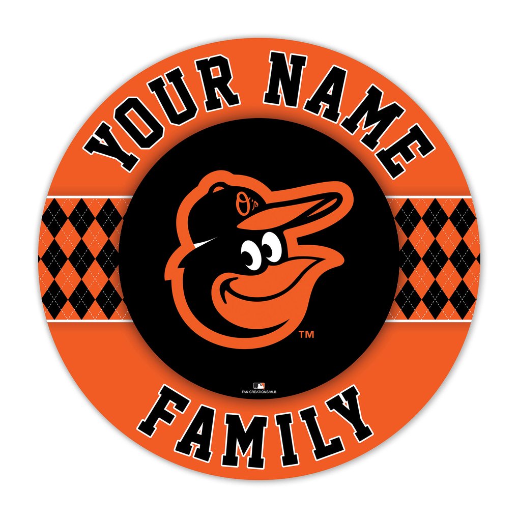 Baltimore Orioles 16" Personalized Circle Wall Art