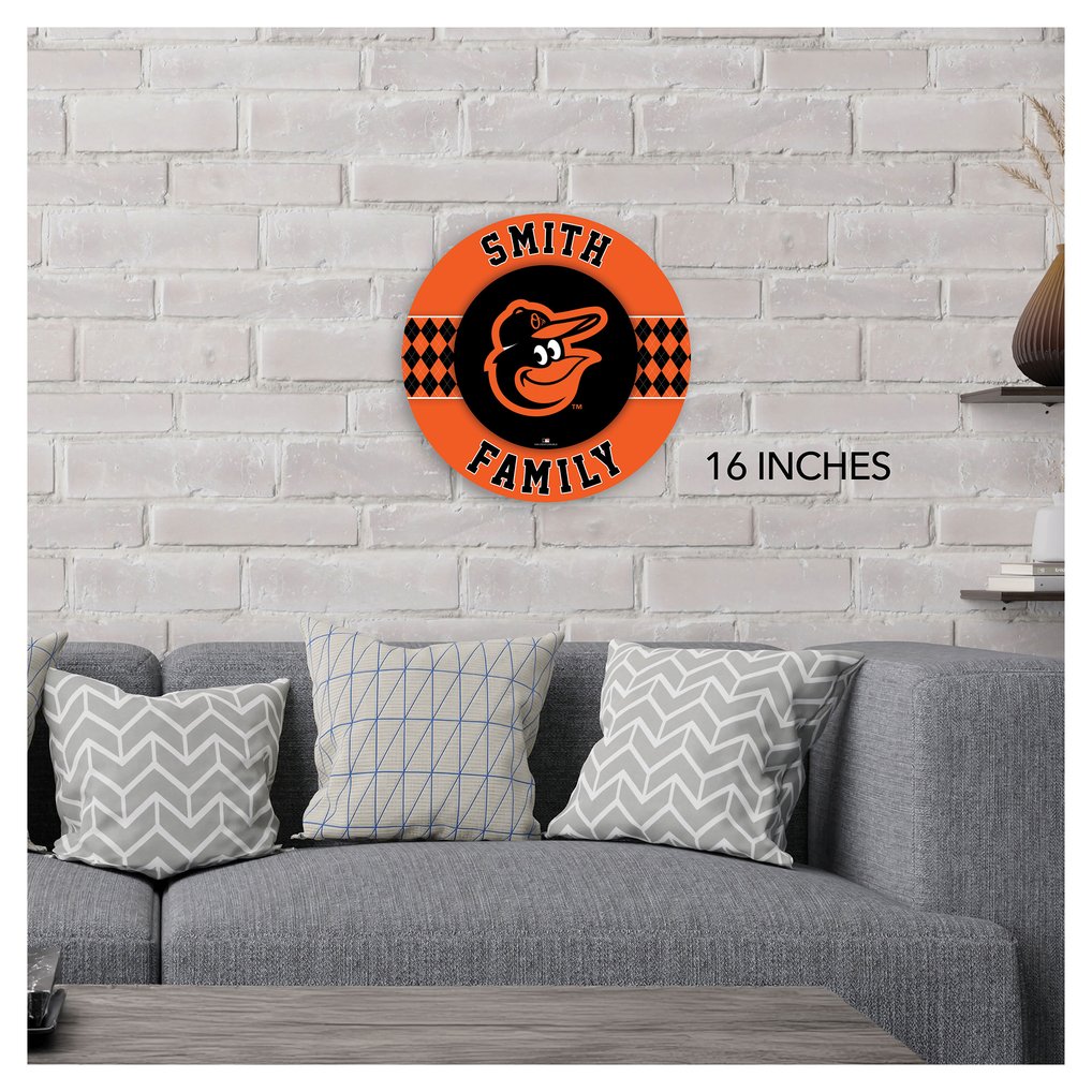 Baltimore Orioles 16" Personalized Circle Wall Art