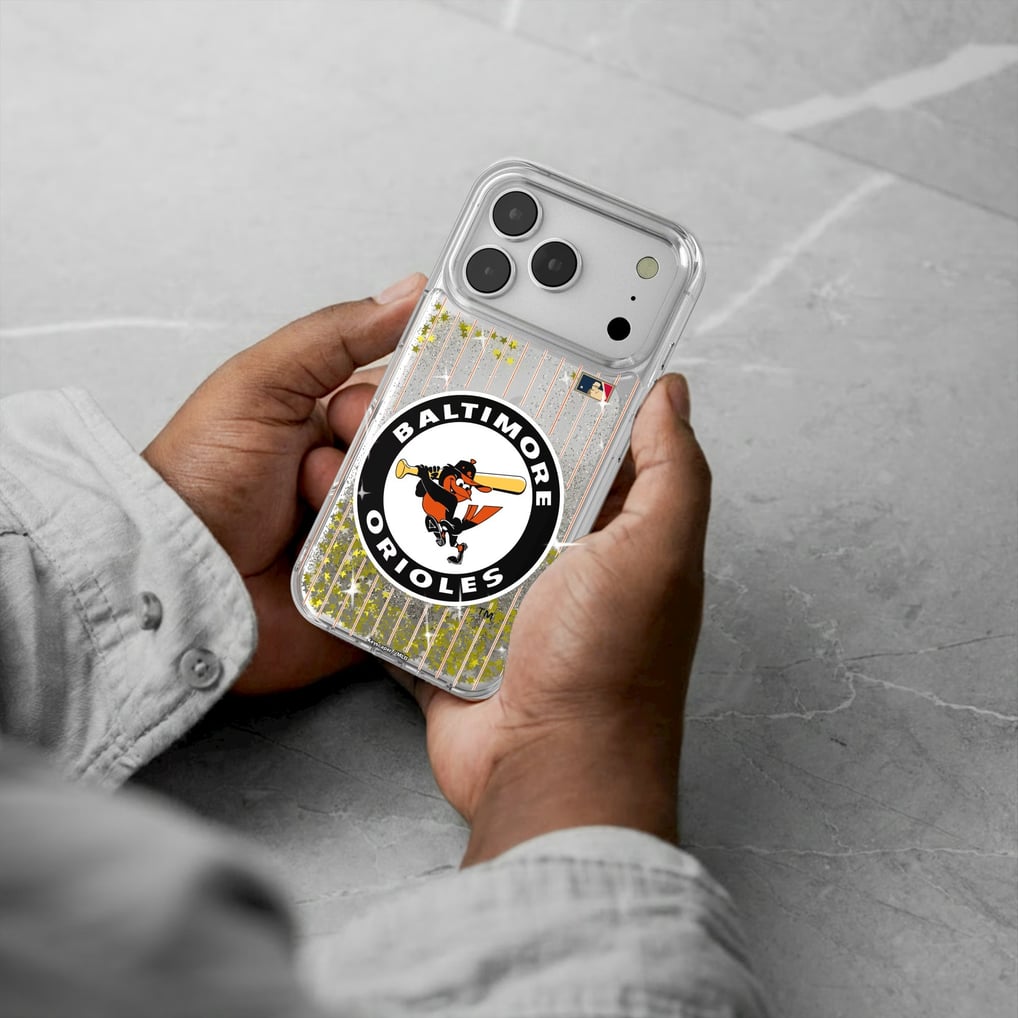 Baltimore Orioles 1966-1969 Cooperstown Pinstripe iPhone Glitter Case