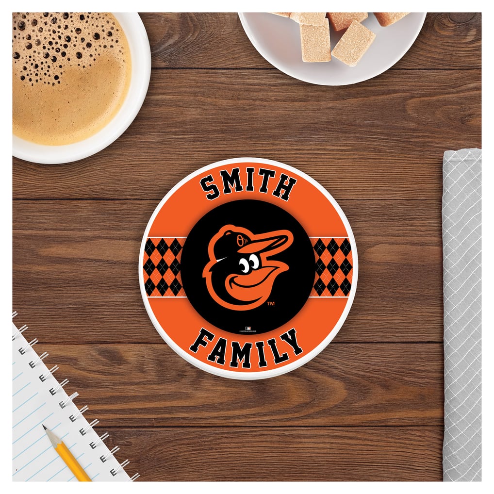Baltimore Orioles 4" Personalized Circular Coasters 4-Pack Set
