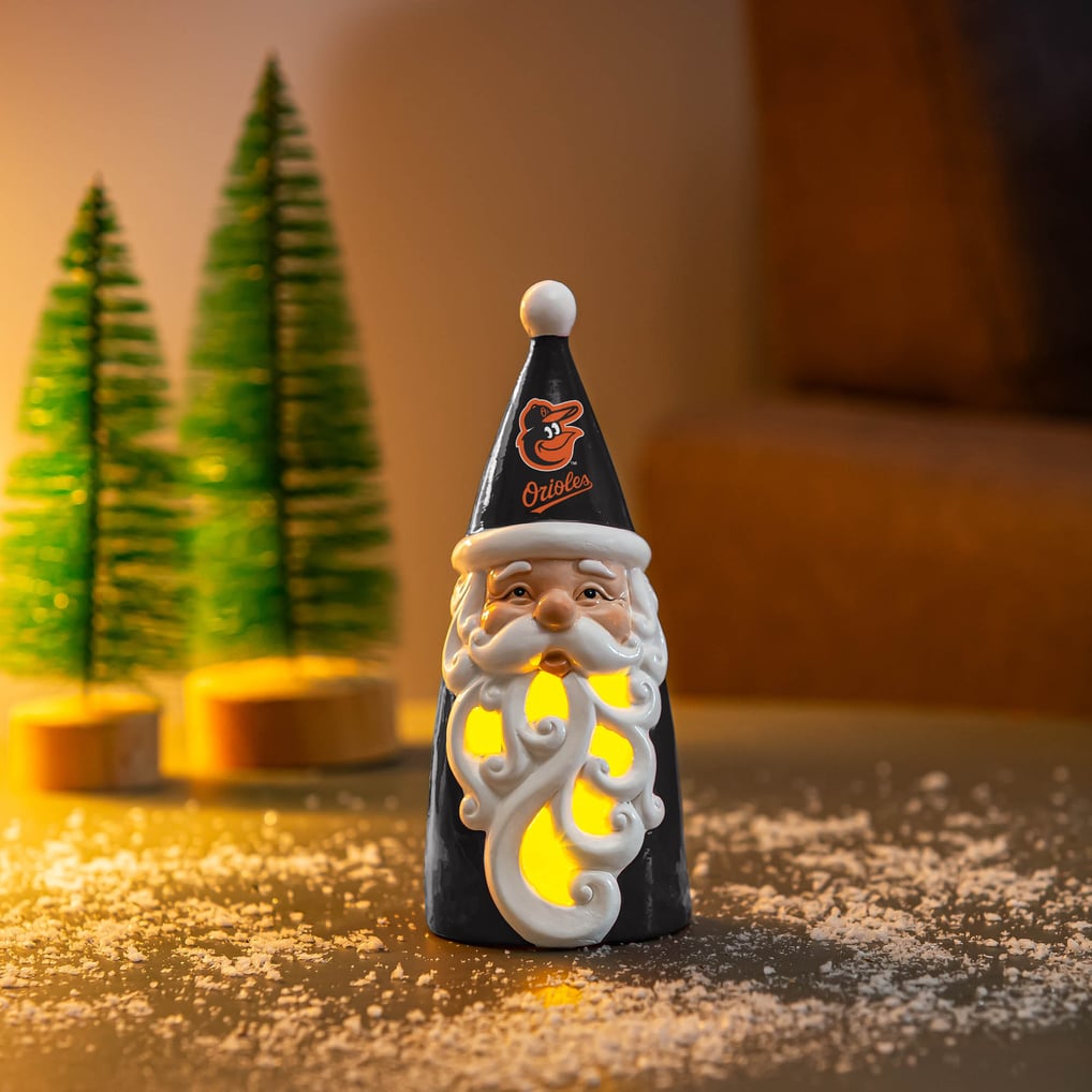 Baltimore Orioles 8" LED Santa Statue