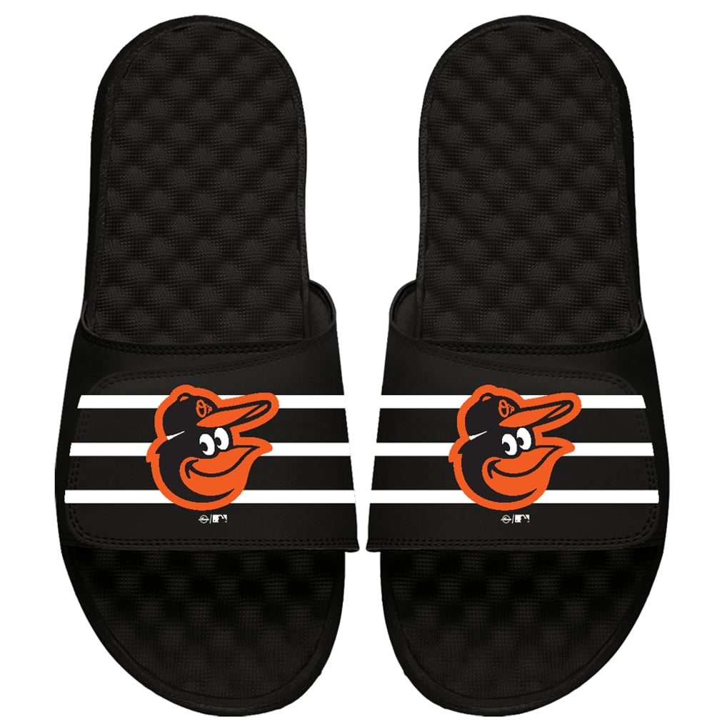 Baltimore Orioles ISlide Youth MLB Stripe Slide Sandals - Black