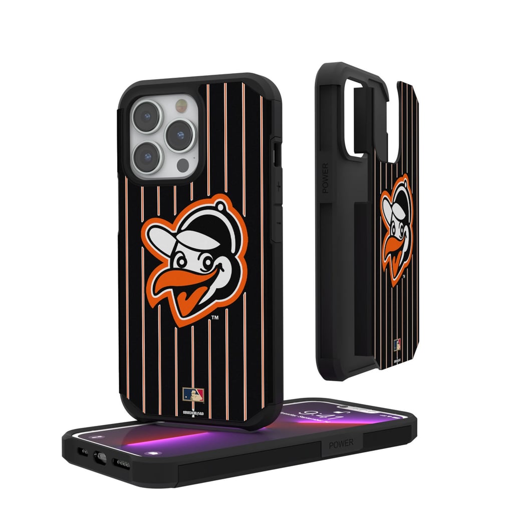 Baltimore Orioles Mascot Logo iPhone Pinstripe Cooperstown Design Rugged Case
