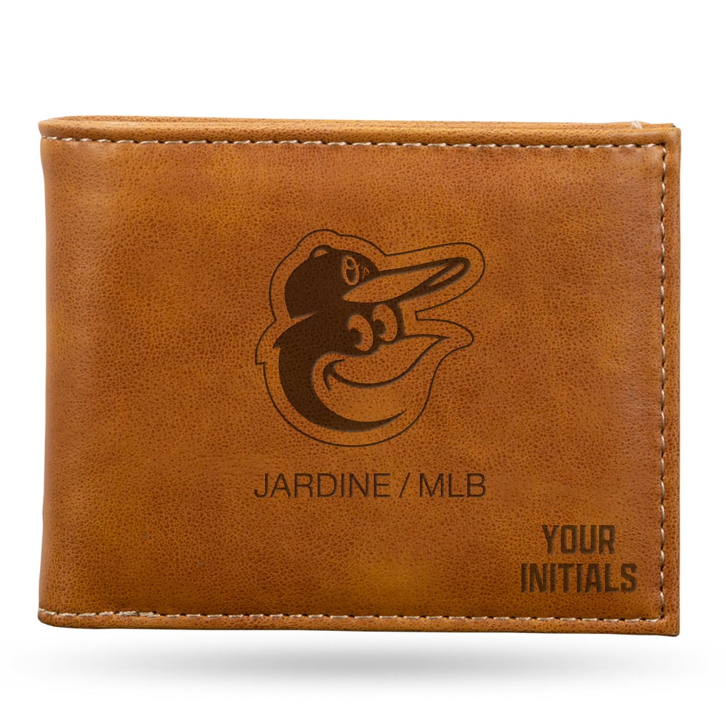 Baltimore Orioles Personalized Billfold Wallet - Brown