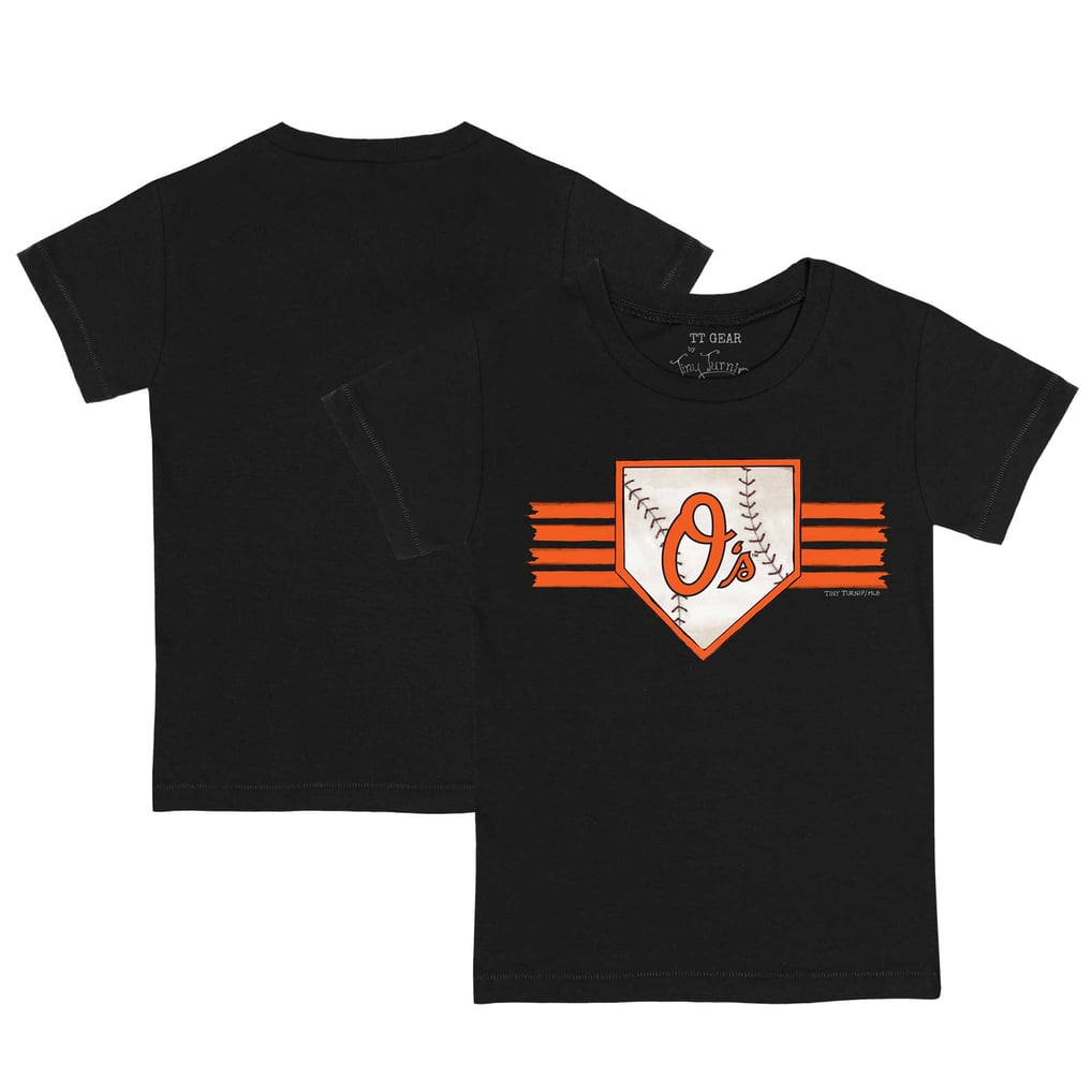Baltimore Orioles Tiny Turnip Infant Base Stripe T-Shirt - Black