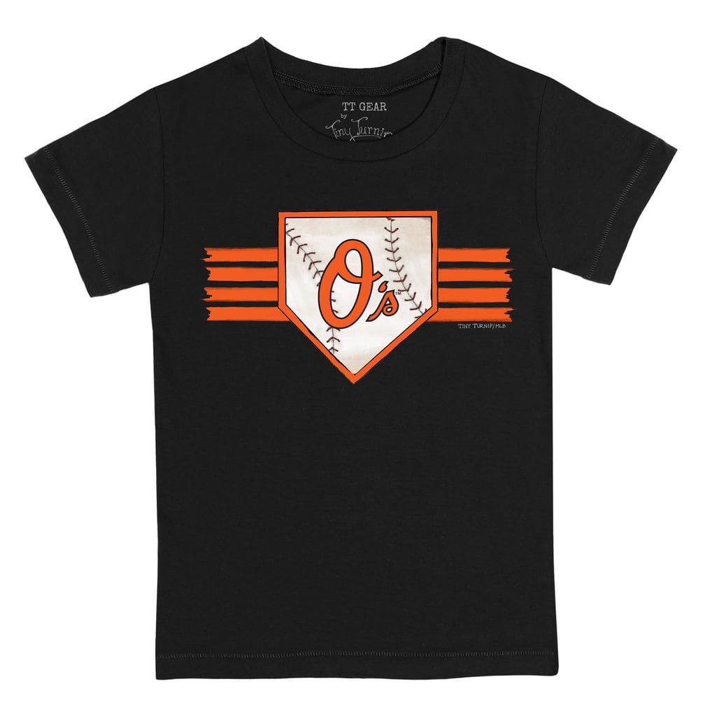 Baltimore Orioles Tiny Turnip Infant Base Stripe T-Shirt - Black
