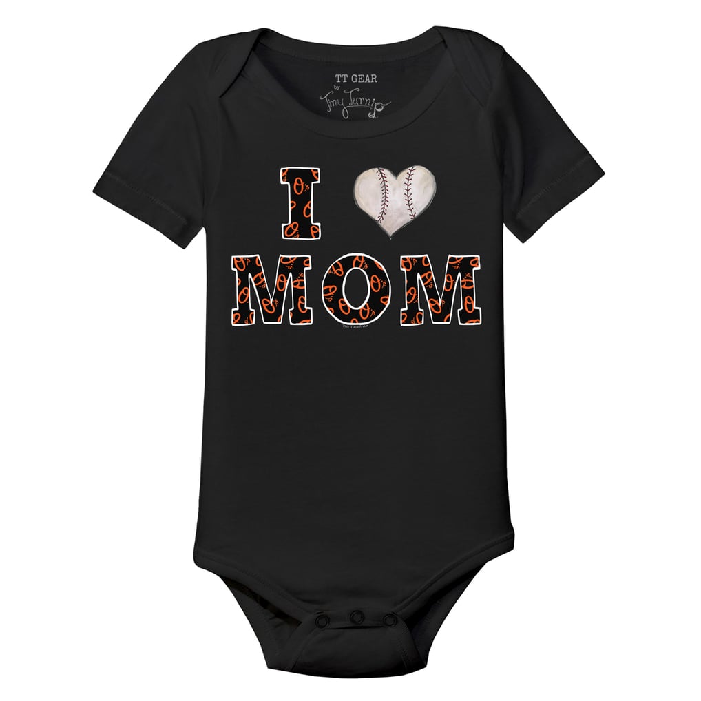 Baltimore Orioles Tiny Turnip Infant I Love Mom Bodysuit - Black