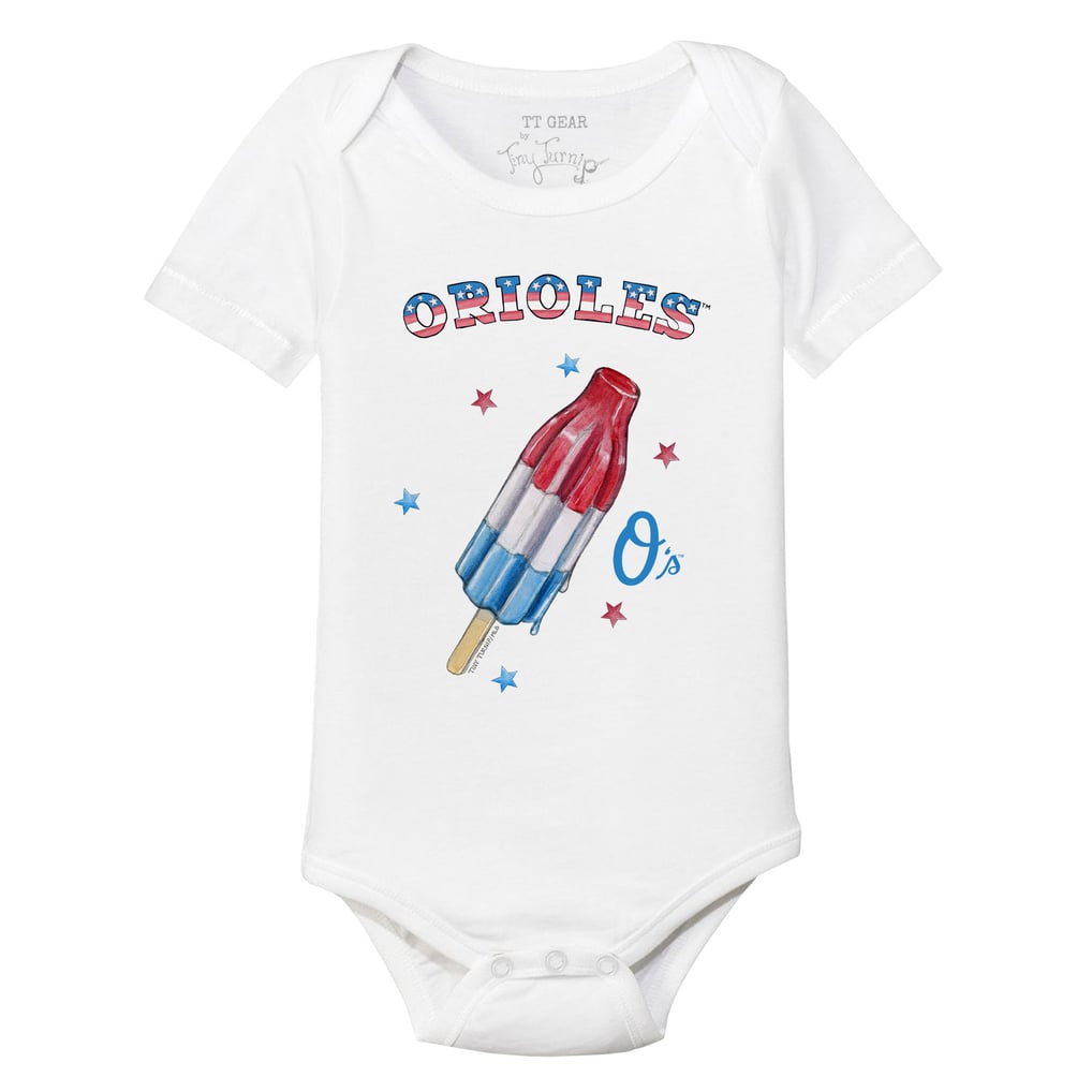 Baltimore Orioles Tiny Turnip Infant Rocket Pop Bodysuit - White